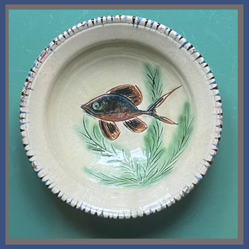 Assiette creuse Puigdemont motif poisson -8-