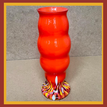 Vase orange opaline