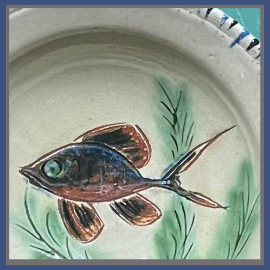 Assiette creuse Puigdemont motif poisson -8-