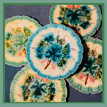 6 assiettes barbotine sarreguemines
