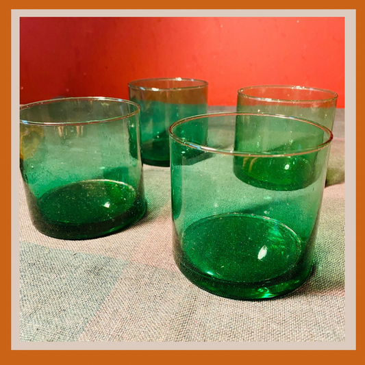 4 verres à eau bulles