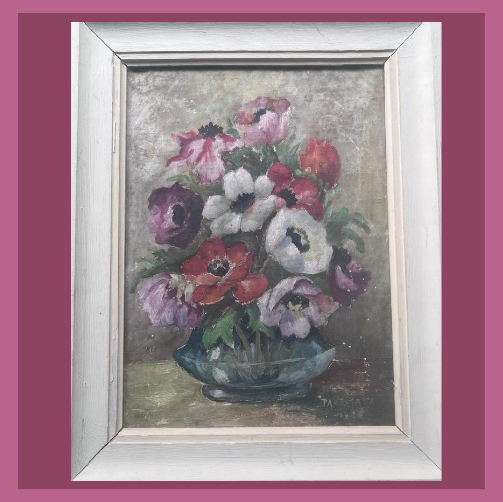 Peinture huile bouquet