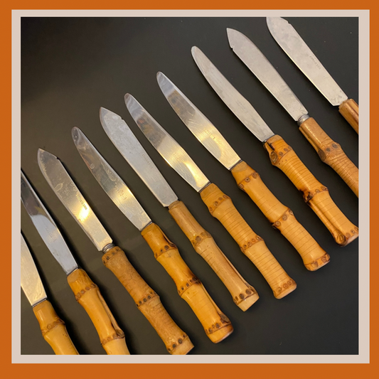 Lot de couverts bambou vintage 60