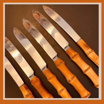 Lot de couverts bambou vintage 60